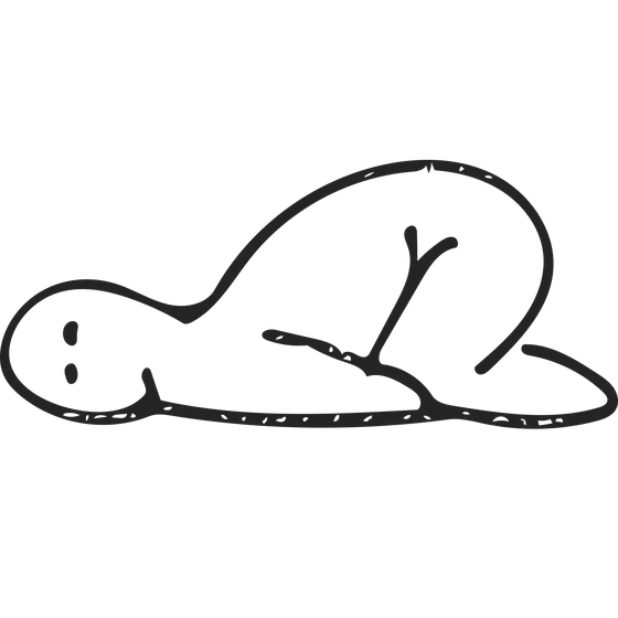 doodle man lying down