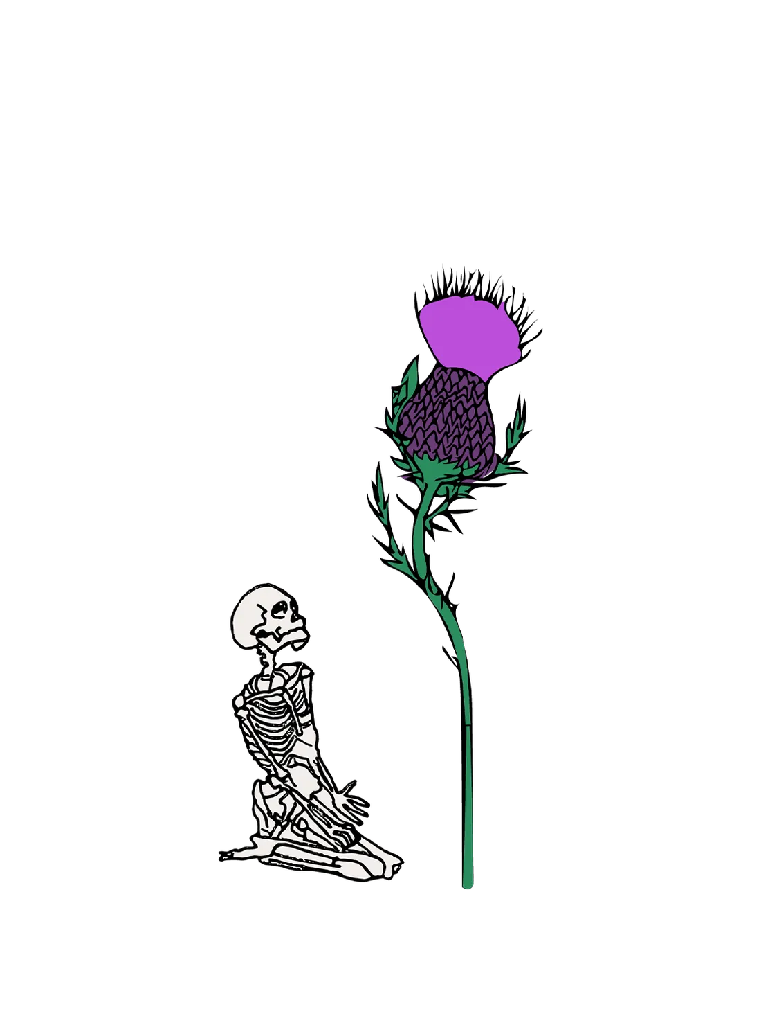 death looking at a thistle